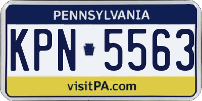 PA license plate KPN5563