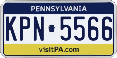 PA license plate KPN5566