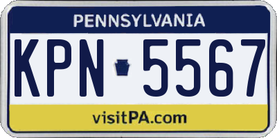 PA license plate KPN5567