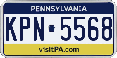 PA license plate KPN5568