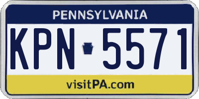PA license plate KPN5571