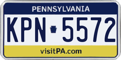 PA license plate KPN5572