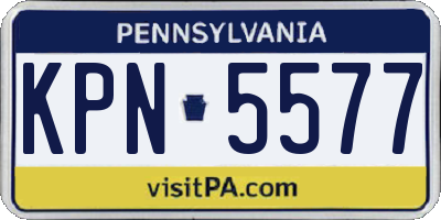 PA license plate KPN5577