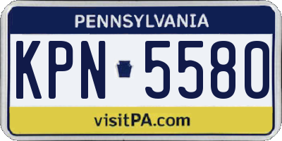 PA license plate KPN5580