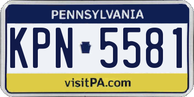 PA license plate KPN5581