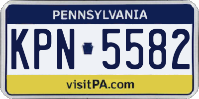 PA license plate KPN5582