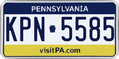 PA license plate KPN5585