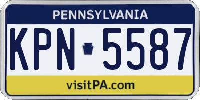 PA license plate KPN5587