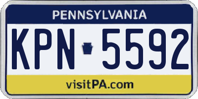 PA license plate KPN5592