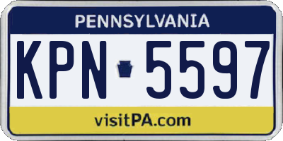 PA license plate KPN5597