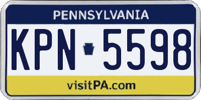 PA license plate KPN5598