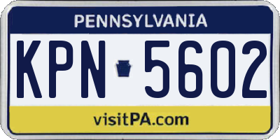PA license plate KPN5602
