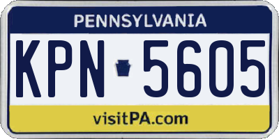 PA license plate KPN5605