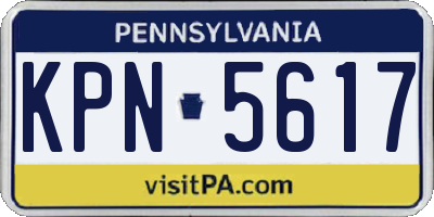 PA license plate KPN5617