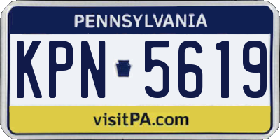 PA license plate KPN5619