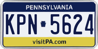 PA license plate KPN5624