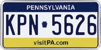PA license plate KPN5626