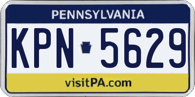 PA license plate KPN5629