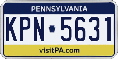 PA license plate KPN5631