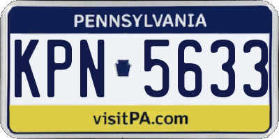 PA license plate KPN5633