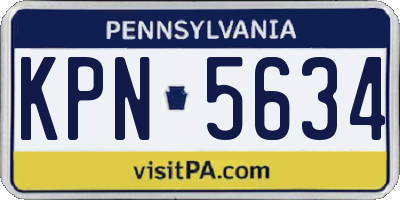 PA license plate KPN5634