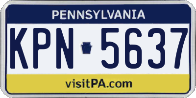 PA license plate KPN5637