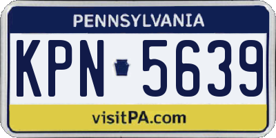 PA license plate KPN5639