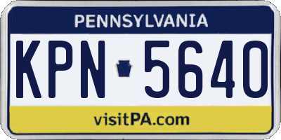 PA license plate KPN5640