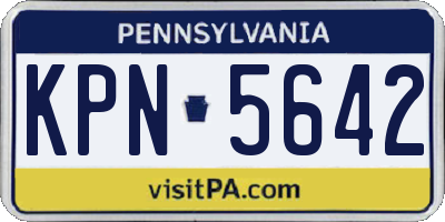 PA license plate KPN5642