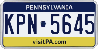 PA license plate KPN5645