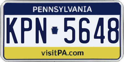 PA license plate KPN5648