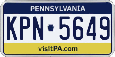 PA license plate KPN5649