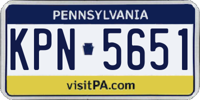 PA license plate KPN5651