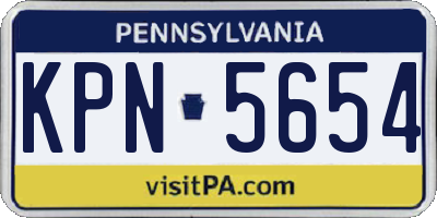 PA license plate KPN5654