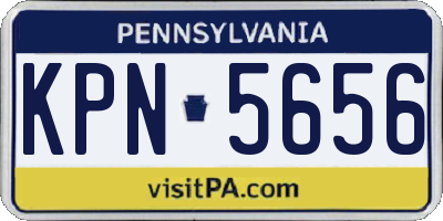 PA license plate KPN5656