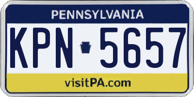 PA license plate KPN5657