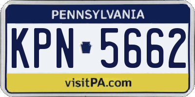 PA license plate KPN5662