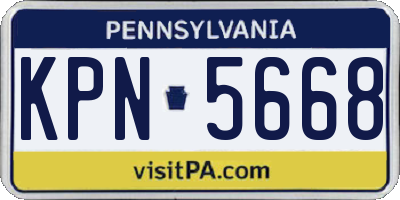 PA license plate KPN5668