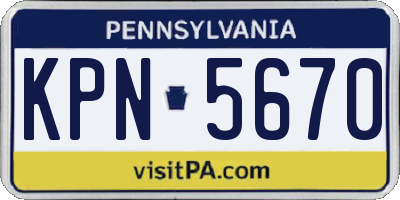 PA license plate KPN5670