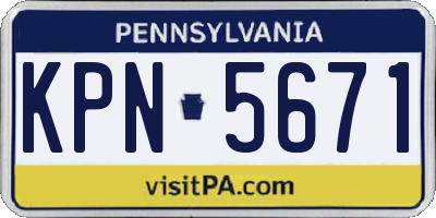 PA license plate KPN5671