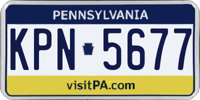 PA license plate KPN5677