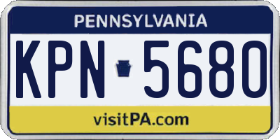 PA license plate KPN5680