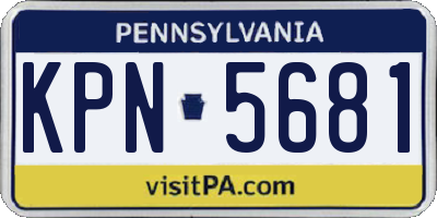 PA license plate KPN5681