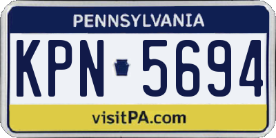 PA license plate KPN5694