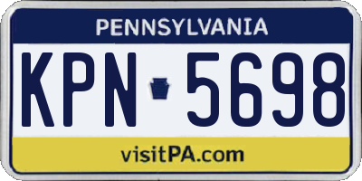 PA license plate KPN5698