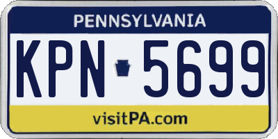 PA license plate KPN5699