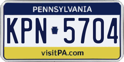 PA license plate KPN5704