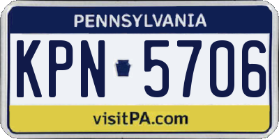 PA license plate KPN5706