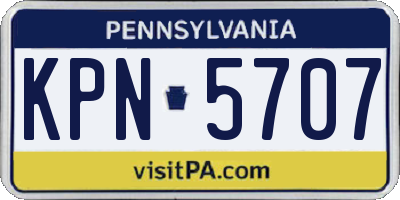 PA license plate KPN5707