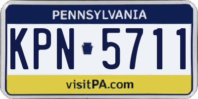 PA license plate KPN5711